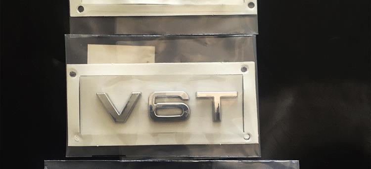 Audi car emblem V6TV8T side emblem V10W12 lettering for A4L, A6L, A8L, RS3, S5, Q7, TT modifications