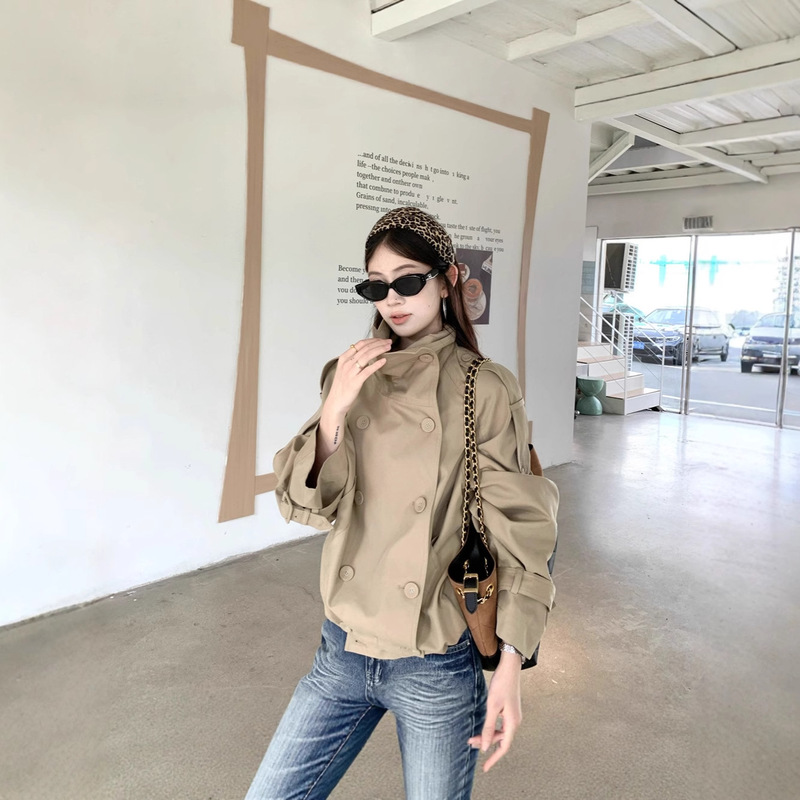 2025 New Autum Short Windbreaker Women's Loose Design This Year's Popular Hot Style Fashionable Versatile Work Jacket 2025 New Autum Short Windbreaker Women's Loose Design This Year's Popular Hot Style Fashionable Versatile Work Jacket