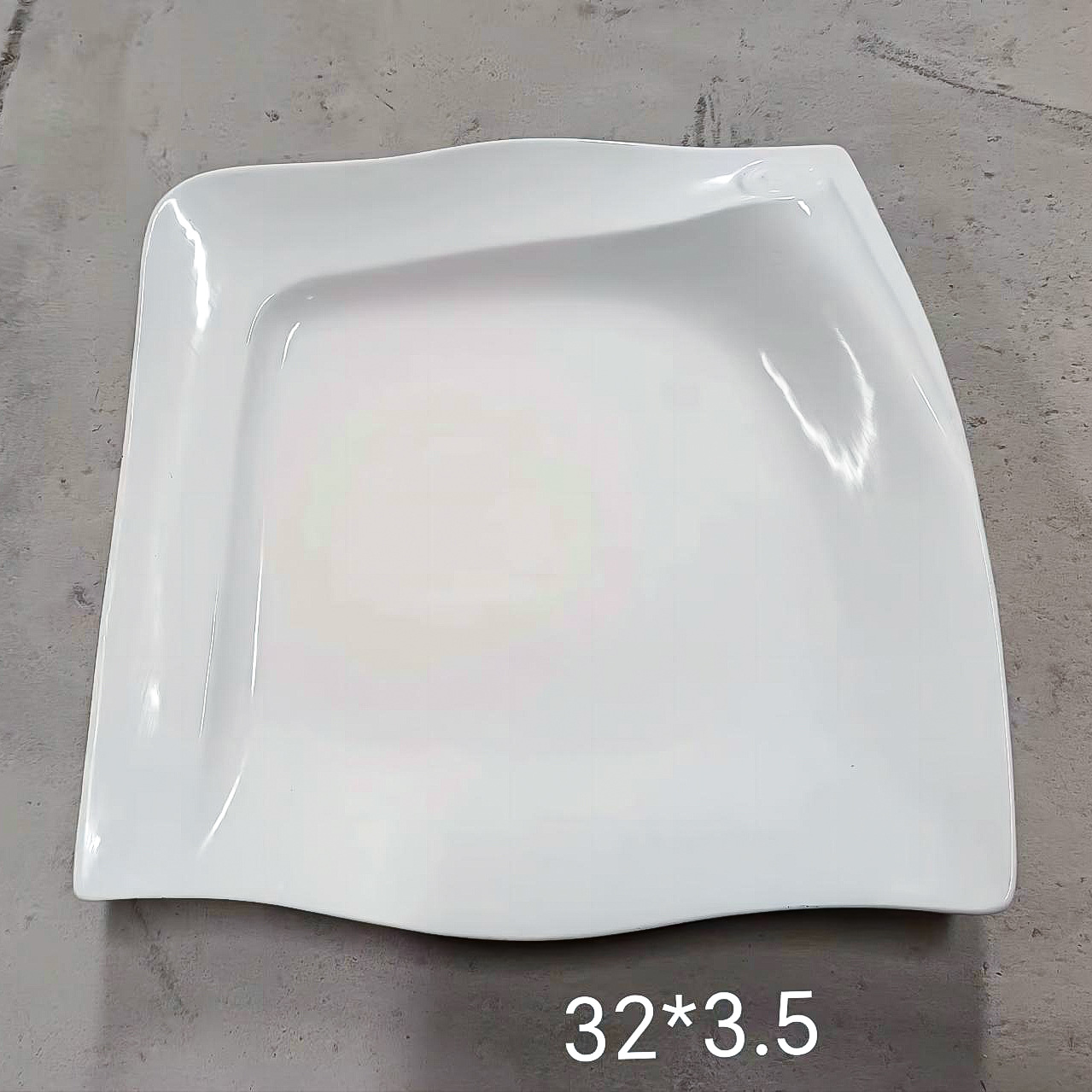 工厂库存纯白色不规则盘餐具潮州陶瓷12.5英寸日用厨房家用批发