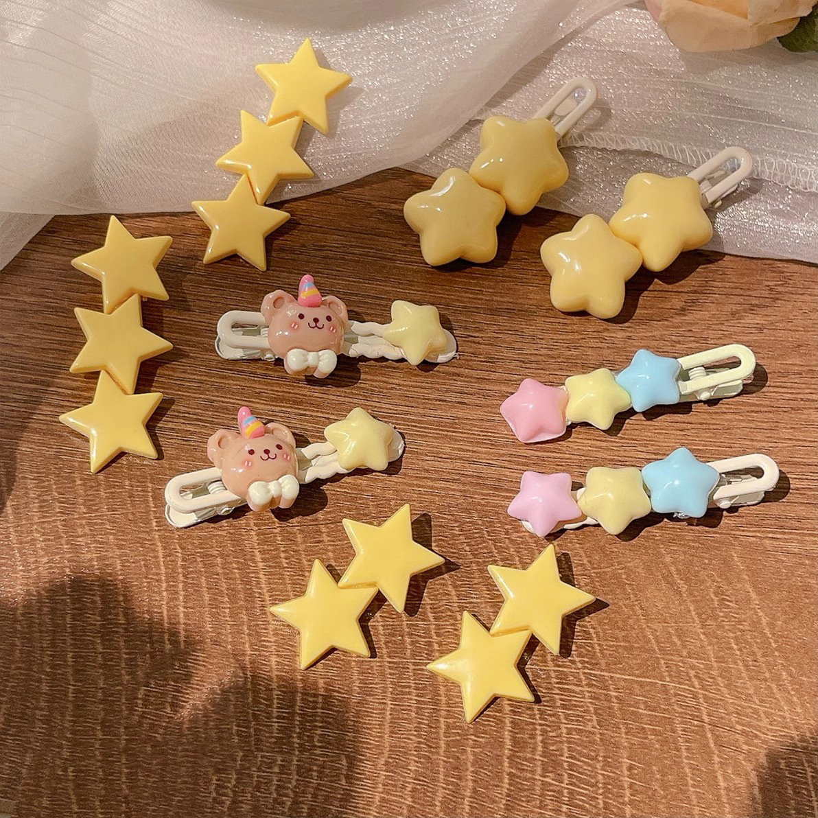 Linda estrella horquilla de dopamina para niños horquilla femenina frente flequillos pequeño clip tocado 2024 nuevo clip lateral