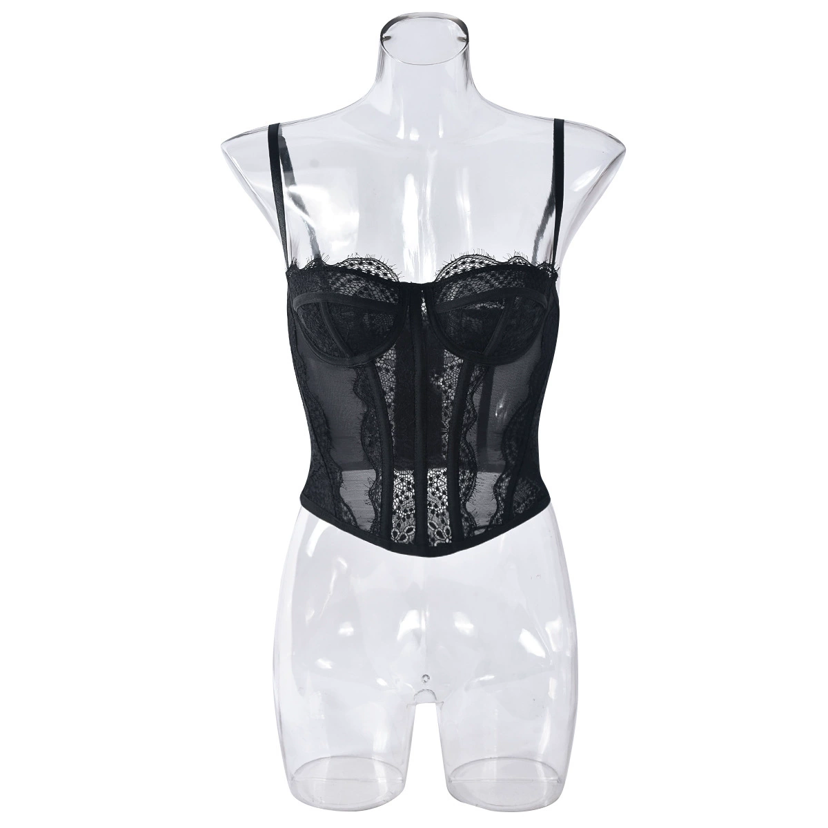 Корректирующий бюстье-корсет, slim fit, с вышивкой и лифтинг-эффектом, плотный (XS–XL)