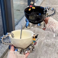 高級陶磁器コップ家庭用コップinsオフィス朝食カップ高顔値女子コーヒーカップオート麦カップ皿