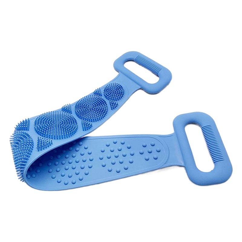 Toalla de baño de silicona baño trasero baño largo artefacto espalda frotando hombres y mujeres fuerte barro de doble cara frotando Toalla de baño gris