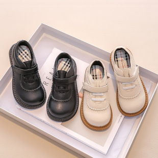 Girls' leather shoes 2023 new spring and autumn women's treasure leather Princess CUHK children's British children's shoes a generation of hair