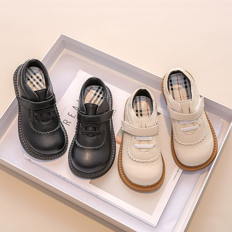 Кожаная обувь для девочек 2023, новая весенне-осенняя Женская сокровищница из кожи Princess CUHK, детская британская детская обувь, поколение волос