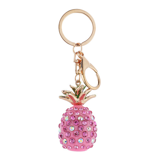 Simulated pineapple keychain with diamonds for women, bag pendant, Korean creative handmade jewelry, small gifts wholesale