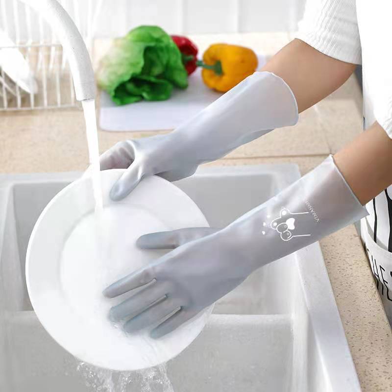 Longs gants de ménage imperméables en caoutchouc pour cuisine_voghion.com