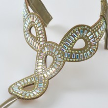 新款轻奢鞋面时尚镶钻拖鞋辅件跨境超闪满钻凉鞋面半成品帮面鞋材