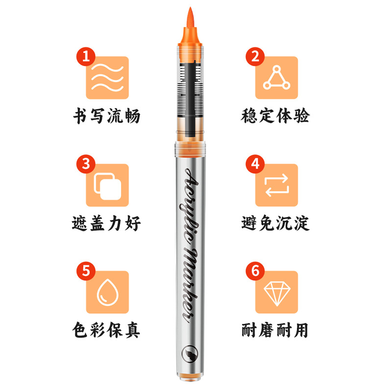 Xiupu Fuller líquido recto tipo blando acrílico marcador de 60 colores para estudiantes impermeables color plegable caballo infantil