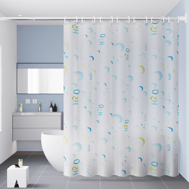 Cortina impermeable de baño engrosada de color puro, juego de cortina de baño de baño, cortina de baño de dormitorio de hotel sin perforación, cortina de puerta