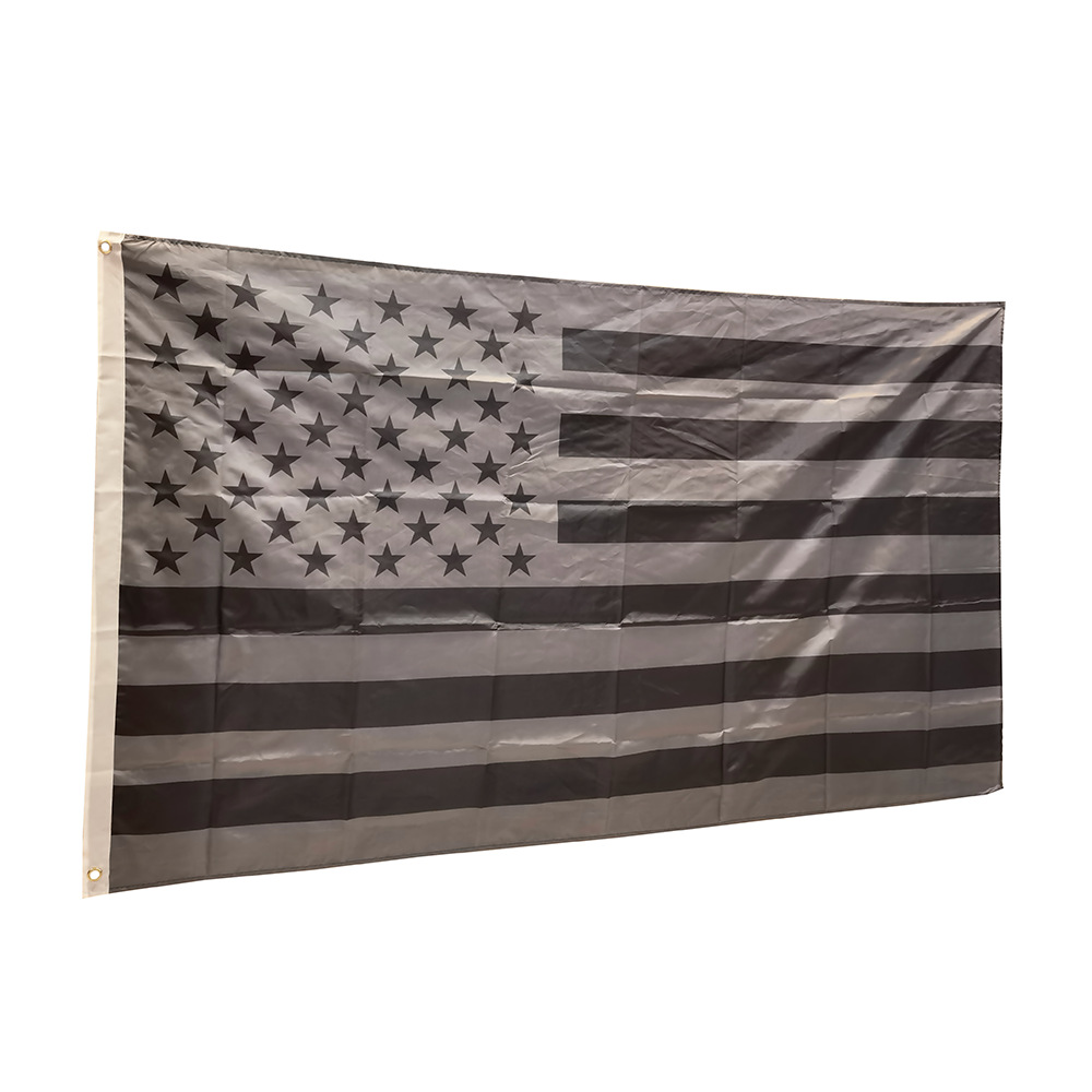跨境现货90×150cm美国国旗黑灰美国大旗385ft涤纶星条旗独立日详情12