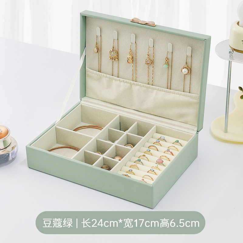 大容量ジュエリーボックス単層イヤリングイヤリングリングイヤリングネックレスハイエンド抗酸化ハンドジュエリー収納ボックス|undefined