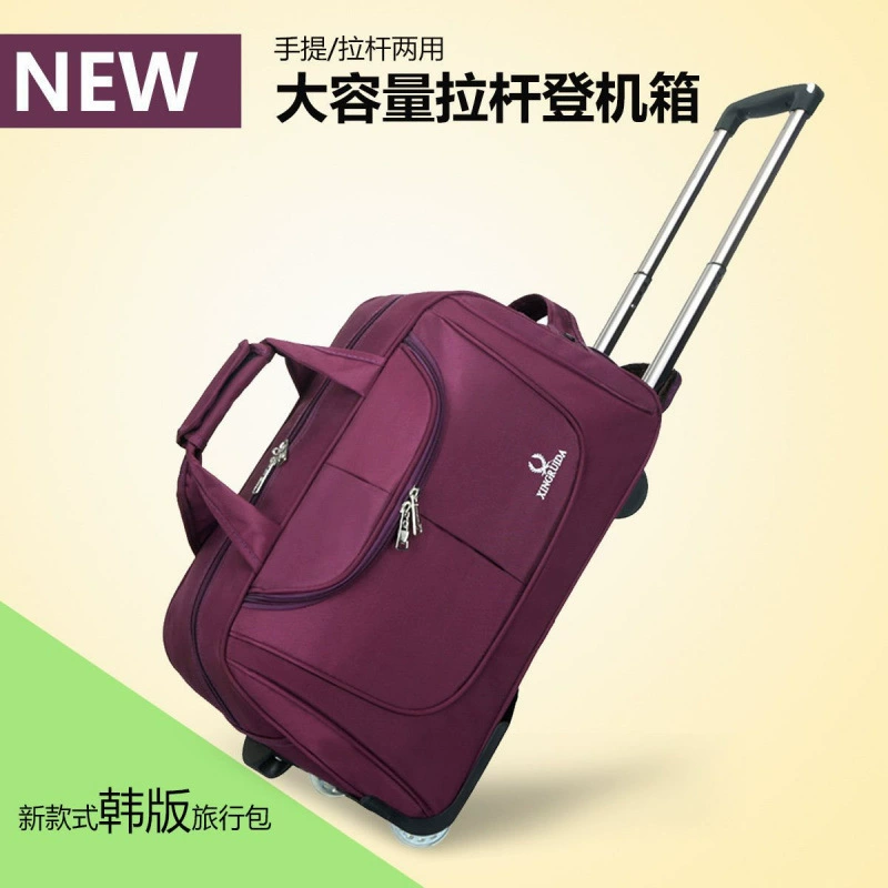 Foldable waterproof travel suitcase / handheld bag, telescopic handle and wheels, spacious, unbranded
