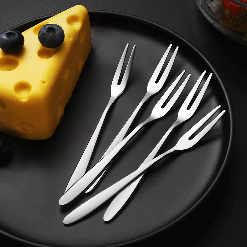 加厚食品级不锈钢创意水果叉甜品蛋糕插签可爱儿童点心小叉子餐具