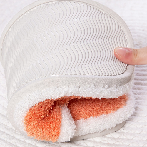 New bow cotton slippers for women winter indoor plush couples cute soft bottom floor slippers women's confinement slippers