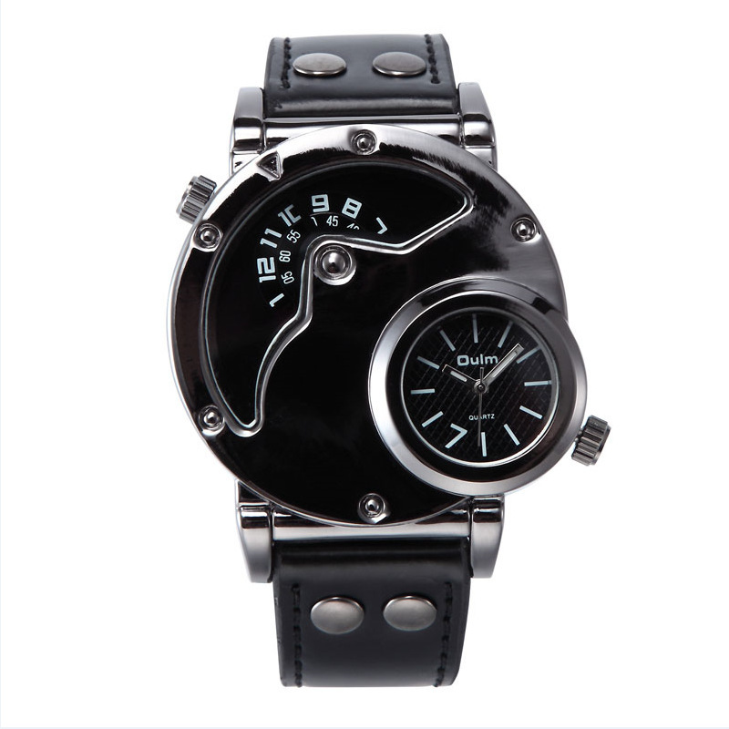 110g Weight Coated Glass Mirror Material Genuine Leather Strap Material Watch Classification Pointer Display Type Buckle Buckle Style Round Dial Shape Holiday, Street Occasion Electronic Movement Solid Color Pattern All Seasons Season Men's Gender Retro, Streetwear Style Retro Streetwear Solid Color Buckle Electronic Watch 10