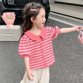 黁白女童短袖t恤夏款2026新款夏装小女孩宝宝韩范上衣夏季衣服儿
