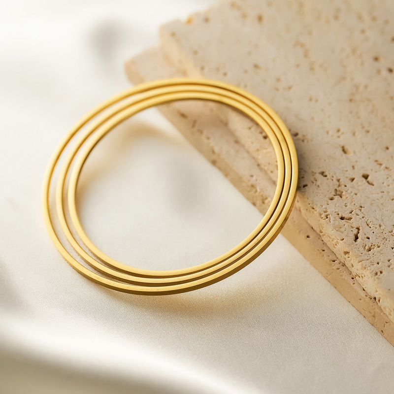 Yunyao Cross-Border Titanium Steel Three-Generation Three-Life Bracelet, 18K Gold-Plated, 2mm Thick, Stylish, Light Luxury, Fashionable, Versatile, High Color Retention