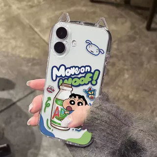 小新苹果17系列适用于iPhone15 14 13卡通16Pro猫耳手机壳高颜值