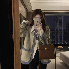 小香风撞色拼接外套女2025秋冬季高级设计感小众气质名媛上衣百搭