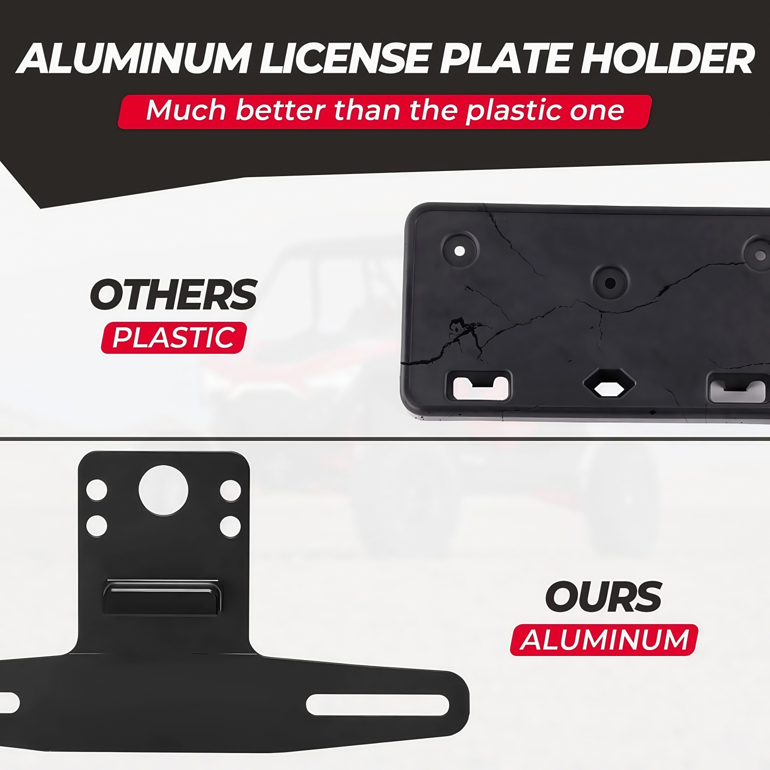 License Plate Holder with Light License Plate Holder Suitable for Utv Rv Truck Boat Motorcycle Universal Atv License Plate Frame