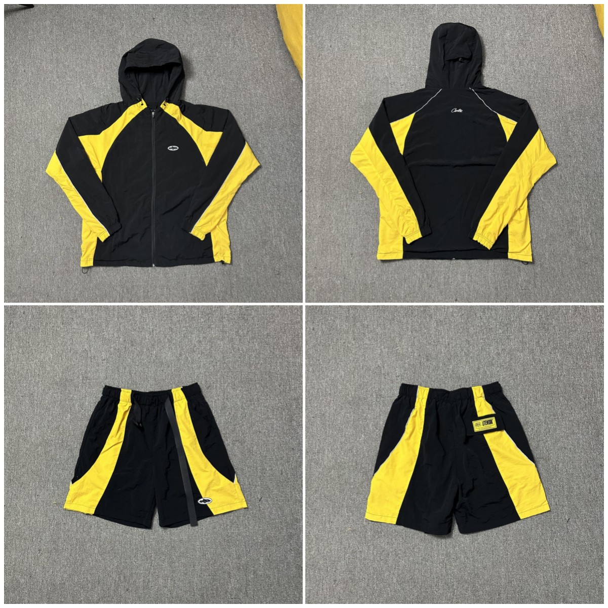 검정색-노란색 정장