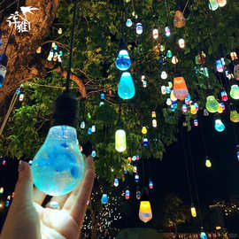 LED琥珀七彩琉璃灯许愿瓶灯户外防水市政亮化挂树吊灯网红装饰灯