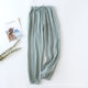 Spring and Summer Washed Cotton Gauze Pajama Pants Women's Double-layer Crepe Japanese-style Anti-mosquito Pants Air Conditioning Home Pants