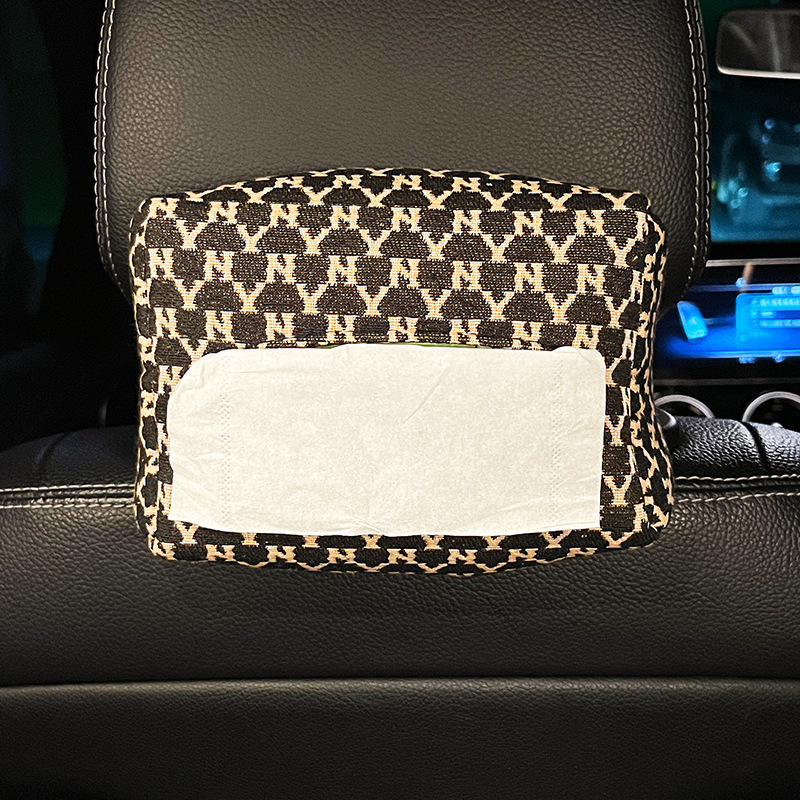 Caja de pañuelos para coche Caja de dibujo de coche creativa para mujer Caja de apoyabrazos para coche Bolsa de dibujo para colgar suministros de decoración de coche para mujer