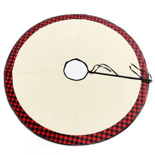Cross-border hot sale heat transfer Plaid lace Christmas tree skirt sublimation linen Christmas tree apron