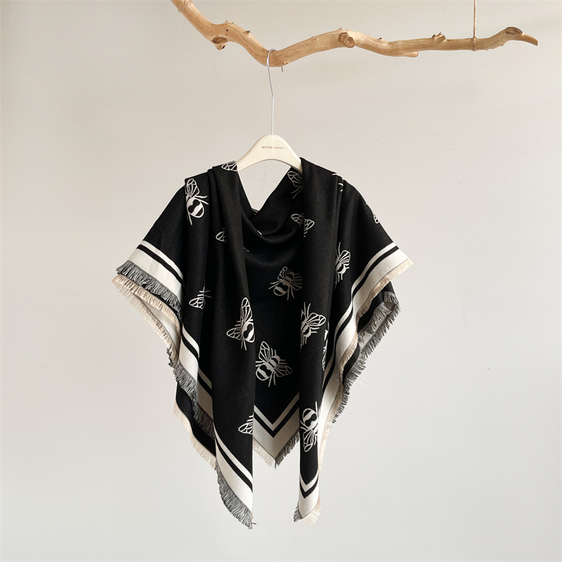 Herbst und winter neue temperament biene großen quadratischen schal urlaub stil kaschmir warmen schal schal_voghion.com