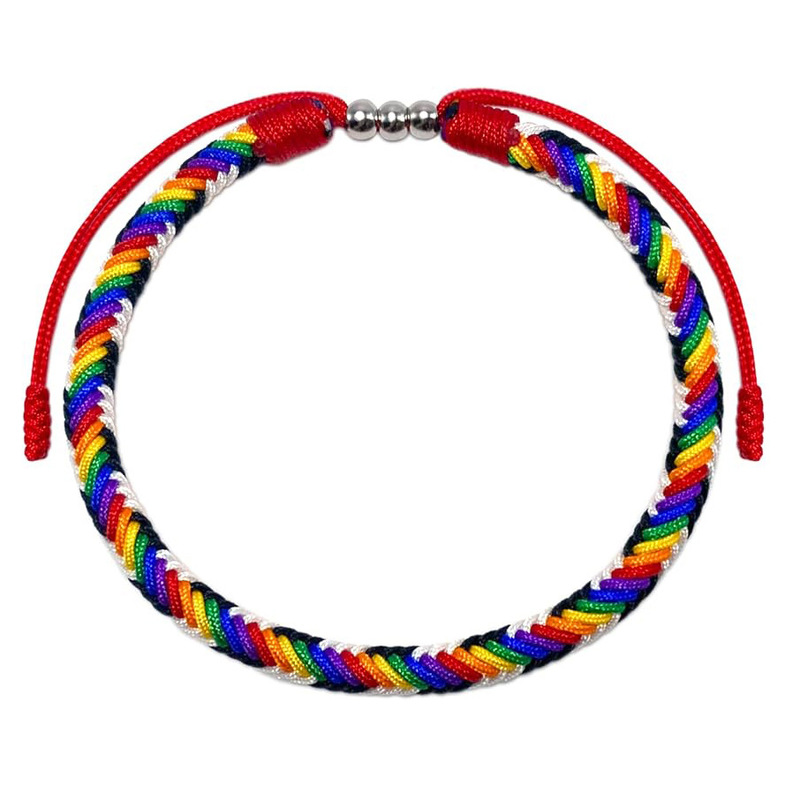 Amazon New Rainbow Campaign Promotion Woven Fashion Love Bracelet Rainbow Woven Couple Friendship Bracelet