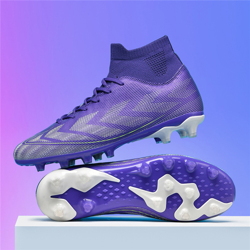 Zapatos de Fútbol de Caña Alta TF de Caucho Ligero para Césped Artificial y Tierra Dura