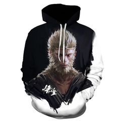 Black Myth: Wukong 3A シリーズ ゲーム フード付きスウェットシャツ Amazon 新しいクロスボーダー 3D プリント フード付きスウェットシャツ
