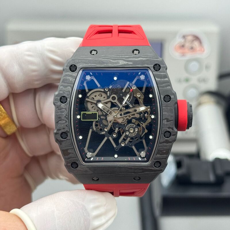 NEW Richard Mille Carbon Fiber RM35-01 Fully Automatic Mechanical Men's Wristwatch, Barrel-shaped High-end Watch, Factory Wholesale