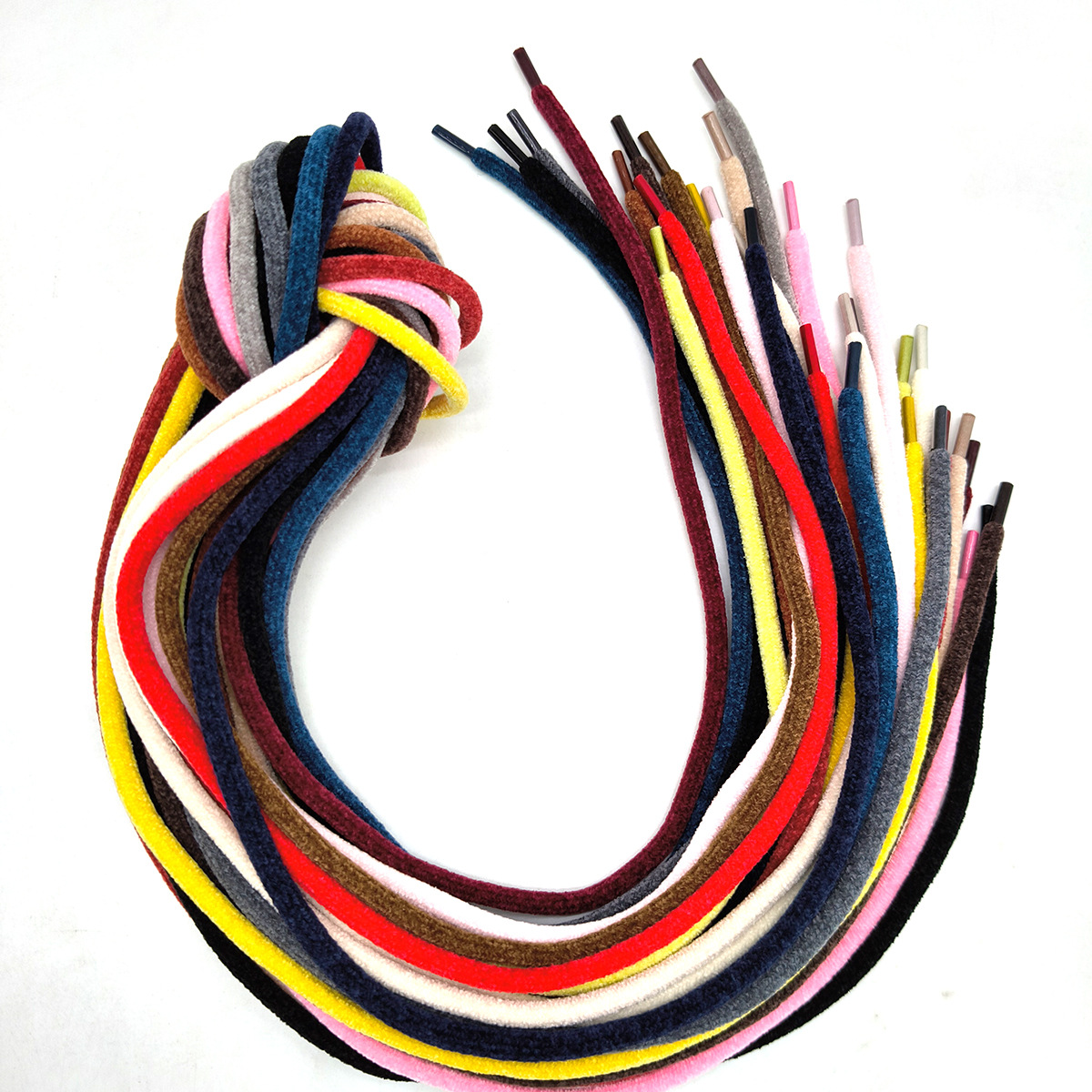 5mm de color sólido Chenille otoño y invierno grueso cordones redondos casuales de color sólido versátil cordones redondos adecuados para zapatos de coco