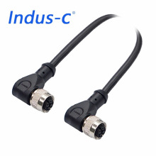 传感器防水连接器连接线线束线缆PUR耐寒M12X型8芯屏蔽母弯对母弯