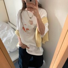 2026春夏新款韩系卡通印花宽松百搭圆领短袖T恤女2680不退换