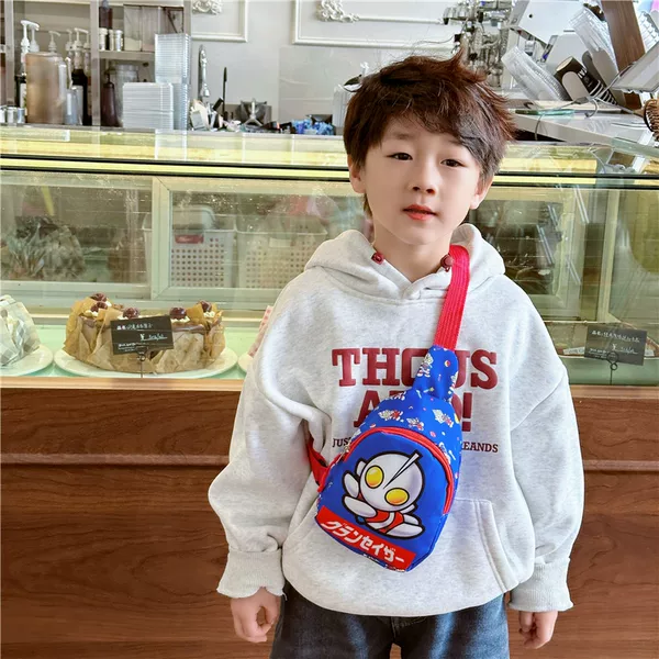 Handsome boy cartoon crossbody small backpack trendy cool boy travel convenient small shoulder bag high-looking mini chest bag