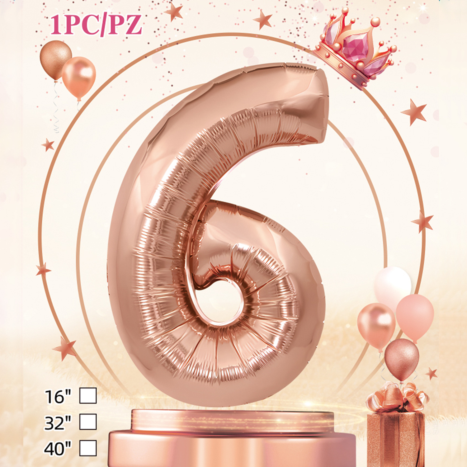 Embalaje de tarjeta de papel independiente digital de cumpleaños impreso en blanco de 32 pulgadas, decoración de fiesta de la versión estadounidense, película de aluminio, decoración de globos de papel de aluminio