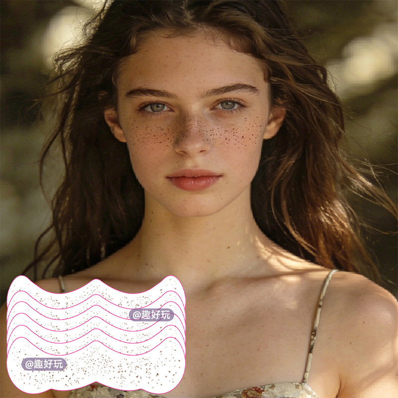 Cross-Border European and American New Style Glitter Gold Stamping Freckle Tattoo Stickers Party Face Makeup Temporary Tattoo Stickers for Women