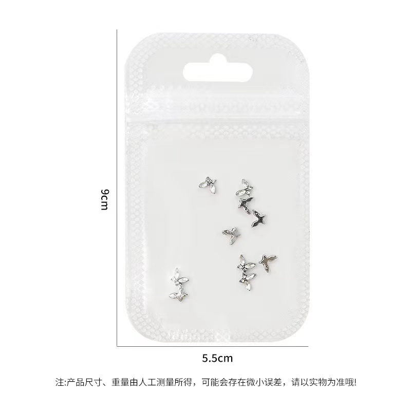Manicure flash mini mariposa joyería aleación cristal zircón ultra brillante ojo de caballo accesorios taladro de uñas tridimensional al por mayor