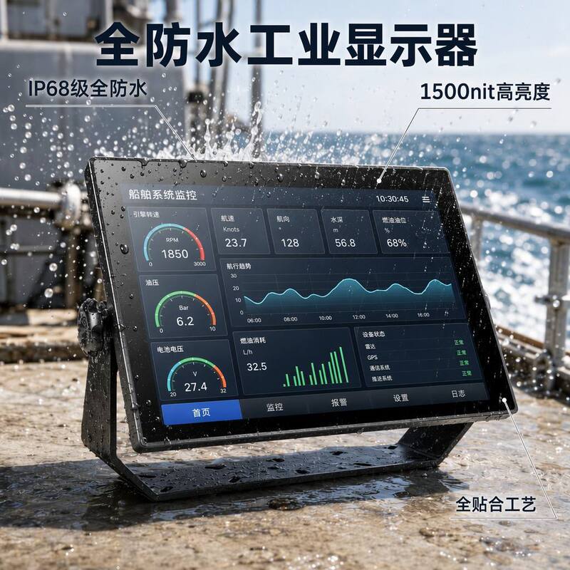 15.6/18.5/ 21.5inch Fully Waterproof IP67 Industrial Monitor Fully Enclosed Dustproof Anti-Interference Touch Screen