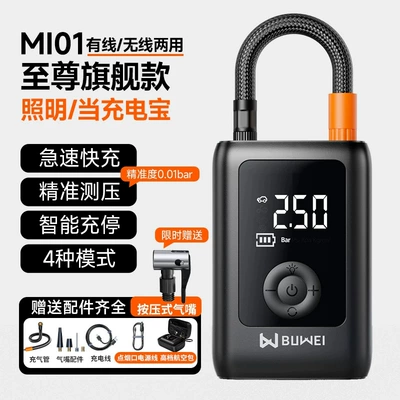 Pump Power Bank Mi01, Hava nasosu - buwei-mi01-air-pump-universal-model-includes-press-type-nozzle-eva-case