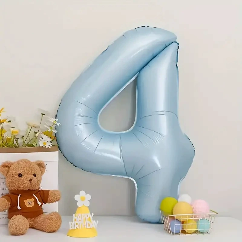 Празничный шар-фольга 40 дюймов, цифры 0–9, пастельные и металлические цвета, упаковка OPП