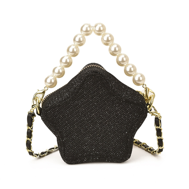 Estrella de cinco puntas estilo extranjero, bolsos de hombro para hombres y mujeres, bolsos de moda, mini bolsos de perlas coreanos, bolsos para niños