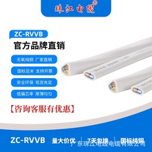 广东珠江电缆2芯RVV0.5-4白护套铜芯电线家装阻燃工程软电源线