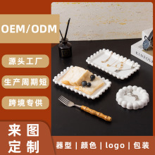跨境欧式陶瓷摆件高颜值陶瓷首饰盘定制手工收纳装饰首饰碟定做