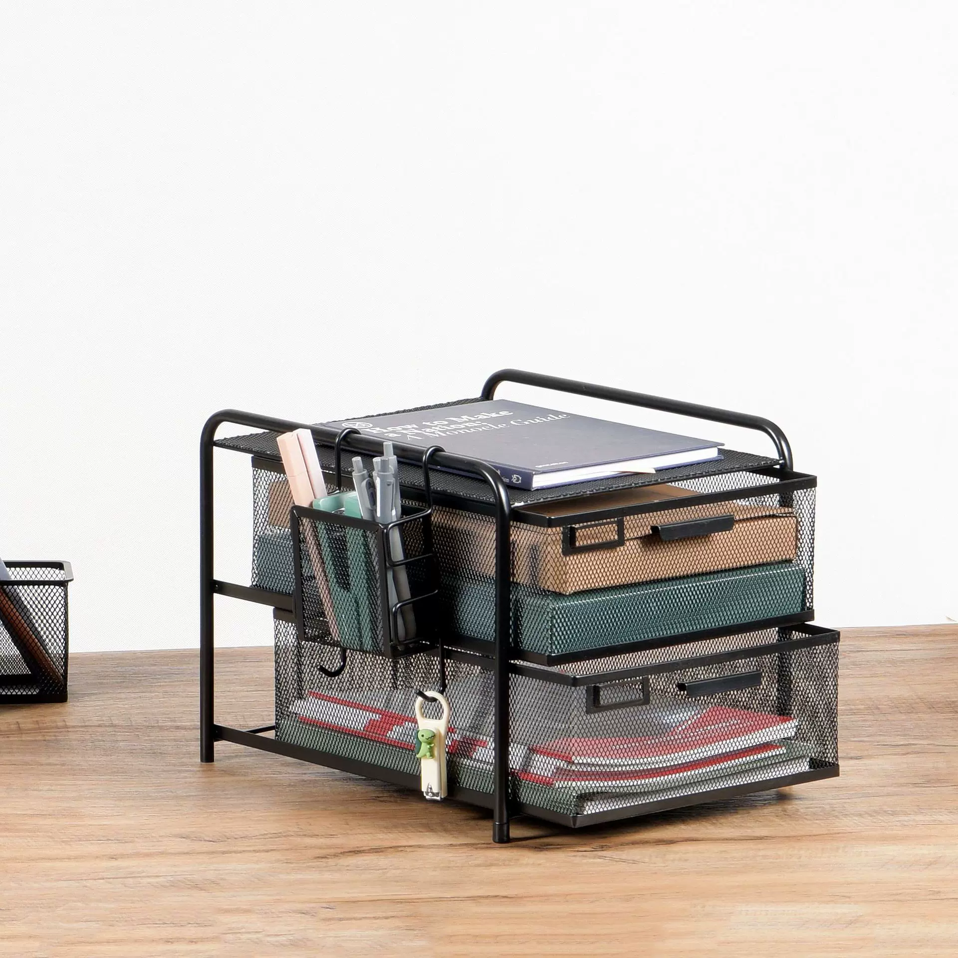 办公室桌面文件整理收纳盒2层3层4层文件架金属铁网储物架多功能