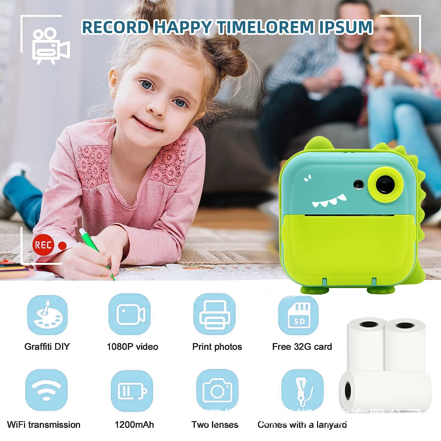 Polaroid, цифровая камера, мультяшная игрушка, принтер, для импорта